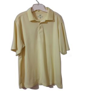 Wedge Performance yellow polo shirt L 100% polyester golf